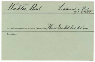 Mahler, Karl