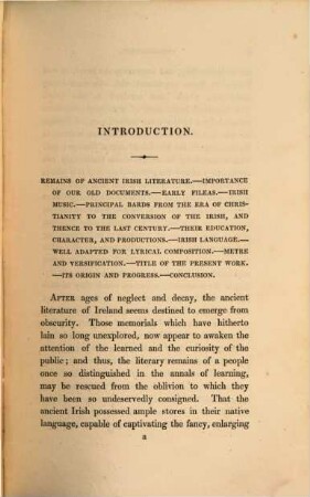 Irish minstrelsy, or bardic remains of Ireland, 1. (1831). - LXXX, 376 S.