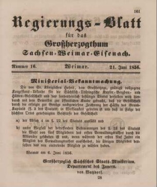 Nr. 16 : 21. Juni 1856