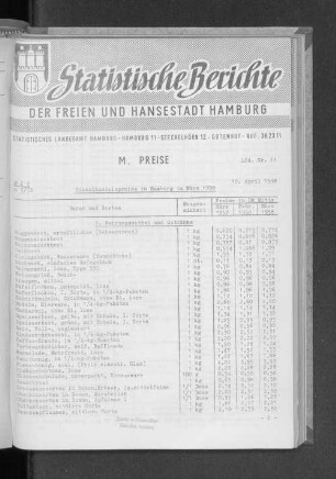 Einzelhandelspreise in Hamburg im März 1958 : Lfd. Nr. 11