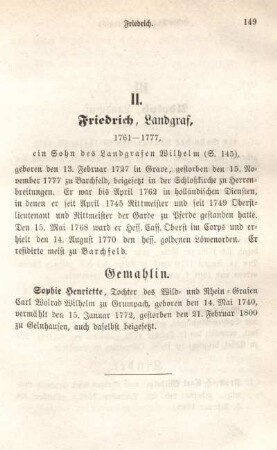 II. Friedrich, Landgraf, 1761-1777