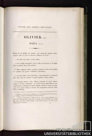 Traité des arbres fruitiers. Olivier. Duh. Olea. Lin (I).