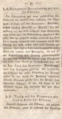 §. 7. Marsch auf der Diagonale mit beyden Arten der Kolonne.
