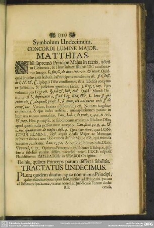 Symbolum Undecimum. Concordi Lumine Maior