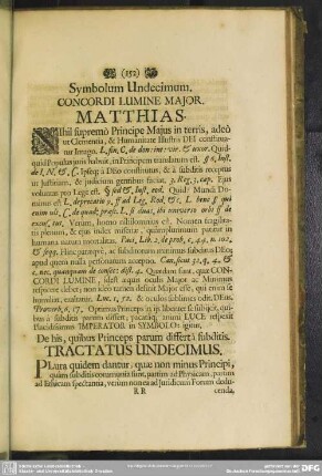 Symbolum Undecimum. Concordi Lumine Maior
