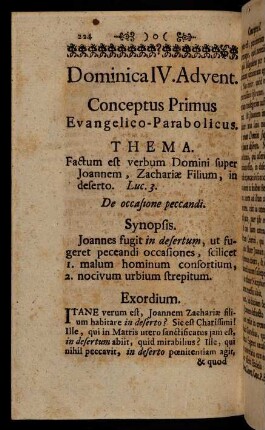 224-233, Conceptus Primus Evangelico-Parabolicus.