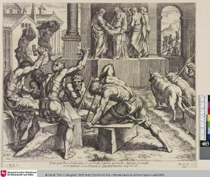 [Salomon baut den Tempel Gottes in Jerusalem.; Salomon faisant bâtir le temple de Dieu à Jérusalem.]