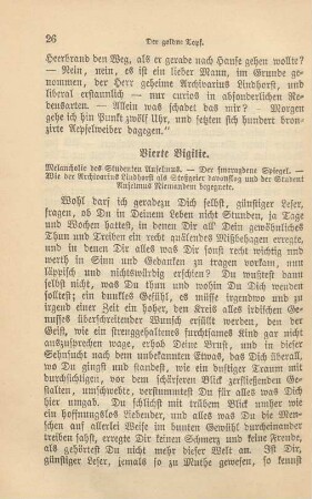Vierte Vigilie. Melancholie des Studenten Anselmus …
