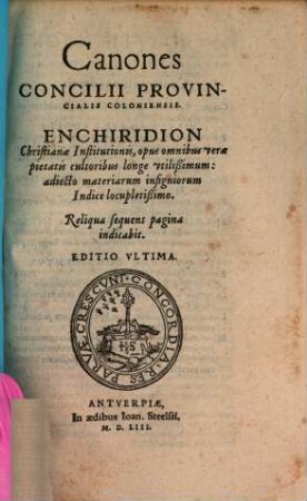 Canones et Decreta Sacri Concilii provincialis Coloniensis