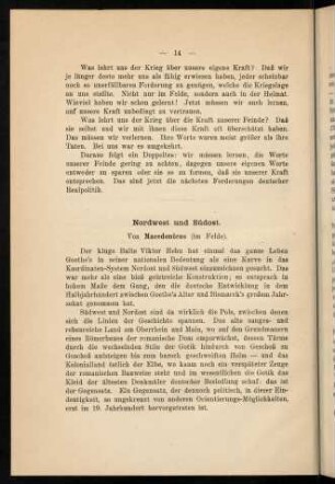 14-21, Nordwest und Südost