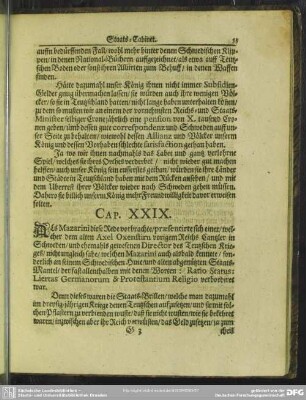 Cap. XXIX. Als Mazarini diese Rede vorbrachte, ...