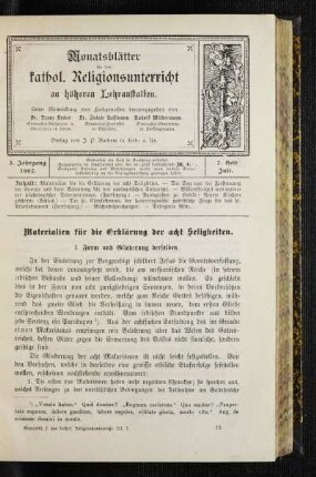 Materialien für die Erklärung der acht Seligkeiten