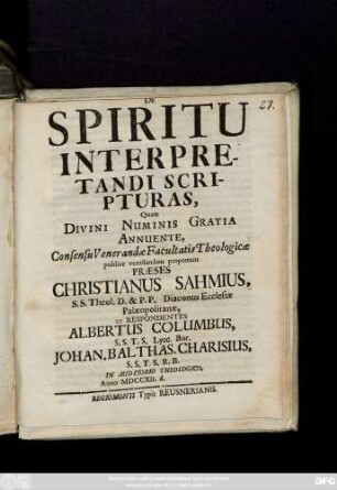 De Spiritu Interpretandi Scripturas