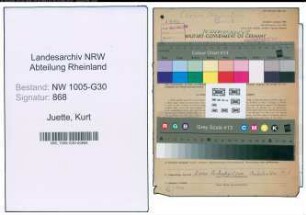 Entnazifizierung Kurt Juette , geb. 18.04.1896 (Verkehrsaufseher)