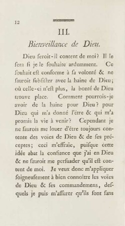 III. Bienveillance de Dieu