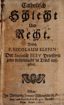 Catholisch Schlecht und Recht