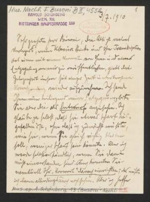 Brief an Ferruccio Busoni : 03.07.1910