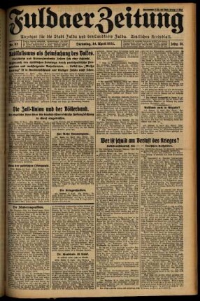 Ausgabe vom Dienstag, den 14. April 1931.