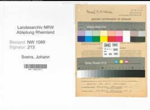 Entnazifizierung Johann Soens , geb. 16.01.1917 (Polizeibeamter)