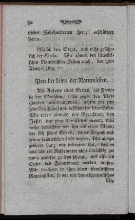 Von der Lehre der Naturalisten.