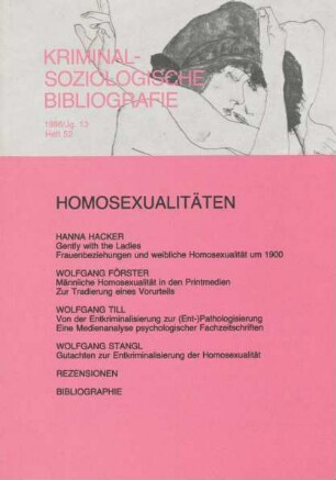Kriminalsoziologische Bibliografie : Homosexualitäten