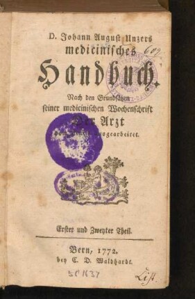 Johann August Unzers medicinisches Handbuch