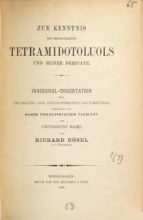 Zur Kenntnis des benachbarten Tetramidotoluols und seiner Derivate