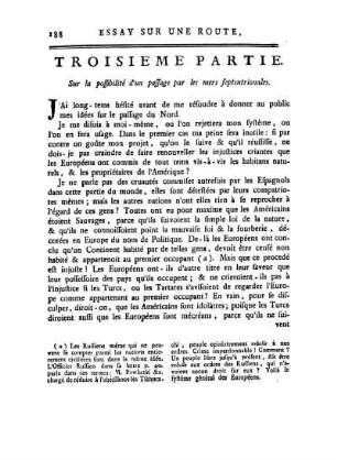 III. Partie. Sur la possibilité d'un passage par les mers septentrionales