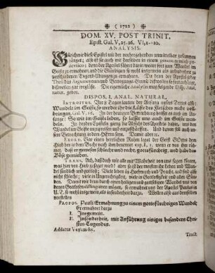 Dom. XV. Post Trinit. - Domin. XVII. Post Trinit.