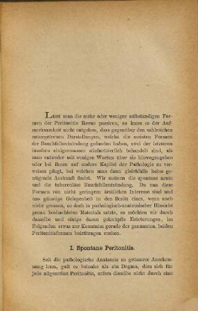 Ueber spontane und tuberculöse Peritonitis