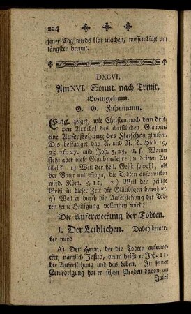 DXCVI. Am XVI. Sonnt. nach Trinit. Evangelium.