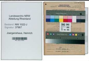 Entnazifizierung Heinrich Joergenshaus , geb. 16.08.1913 (Bahnbeamter)