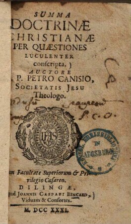 Summa Doctrinae Christianae : Per Quaestiones Luculenter conscripta