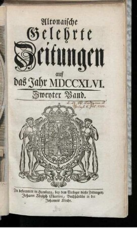 2: Altonaische gelehrte Zeitungen