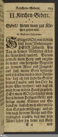 II. Kirchen-Gebete