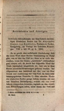 Jahrbücher der gesammten deutschen juristischen Literatur. 22. 1833