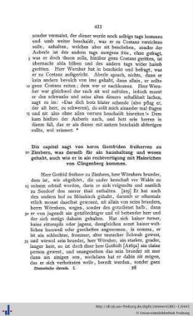 Dis capitel sagt von herrn Gottfriden freiherren zu Zimbern...