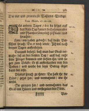 Die vier und zwantzigste Paßions-Predigt.