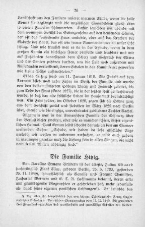 Die Familie Hitzig