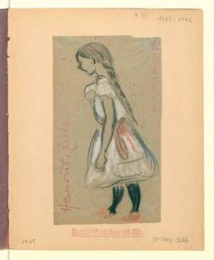 Rufendes Mädchen im Profil