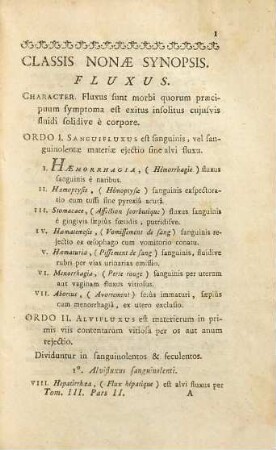 Nosologia methodica : sistens morborum classes, genera et species, juxta Sydenhami mentem & botanicorum ordinem, 3,2. genera et species morborum ad classes IX. et X. pertinentium, nempe fluxus et cachexias