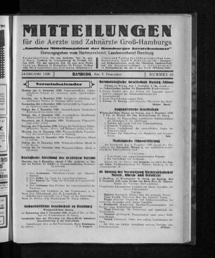 Jahrgang 1928, Hamburg, den 2. Dezember, Nummer 49