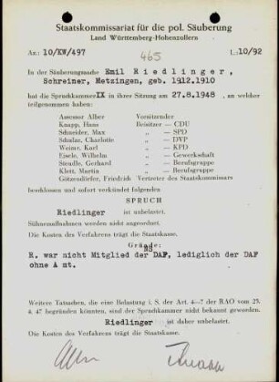 Riedlinger, Emil