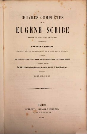 Oeuvres complètes de M. Eugène Scribe, 13