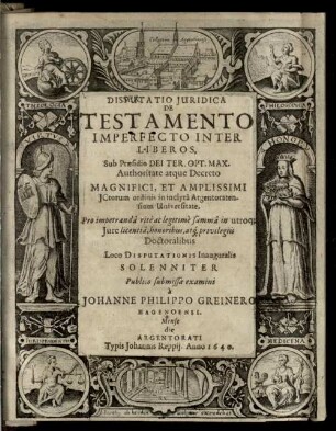 Diss. jur. de testamento imperfecto inter liberos