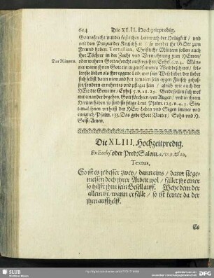 Die XLIII. Hochzeitpredig. Ex Eccles. oder Pred:Salom.4.v.9.et.10