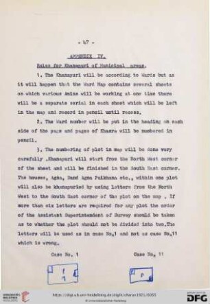Appendix IV, Recess rules