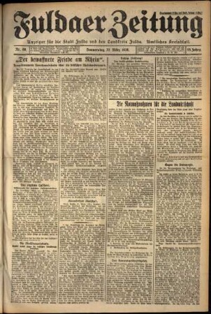 Erste Ausgabe vom Donnerstag, den 22. März 1928.