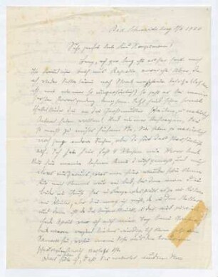 Brief von Charlotte Kiep an Margarete Hauptmann