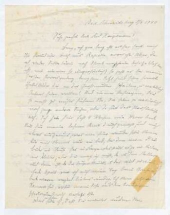 Brief von Charlotte Kiep an Margarete Hauptmann